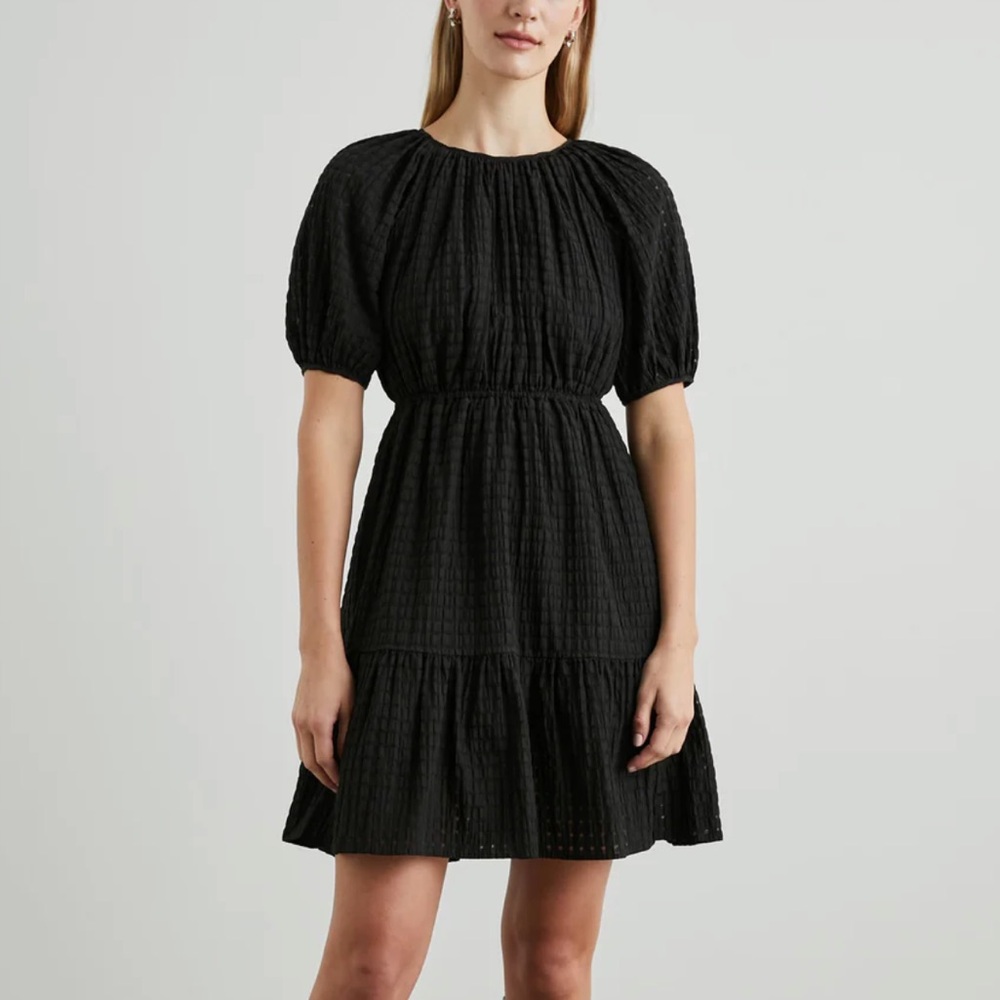 Rails Khloe Dress in Black Seersucker worn once
